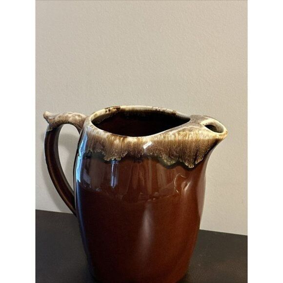 MCCOY USA BROWN DRIP Glaze #7011 Ice Lip Pitcher, Exc Cond. 8" Tall, Vintage - Picture 2 of 9